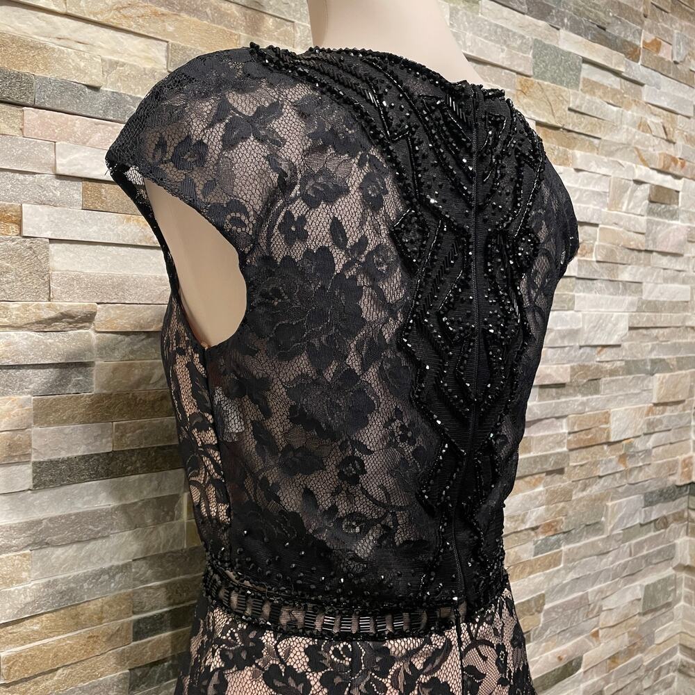 Morilee Madeline Gardner 2 Pc Beaded Black Lace Dress 6 | Mini Prom Cocktail - Picture 10 of 16